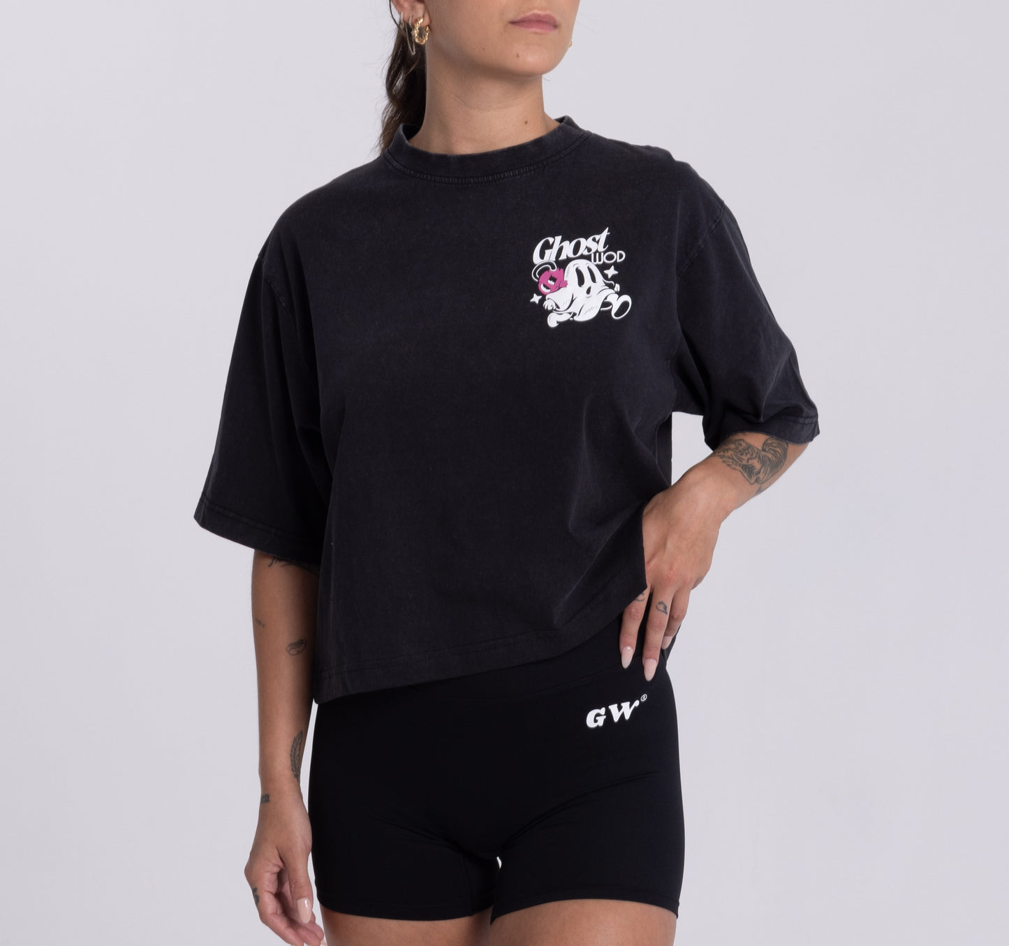 Crop Top Oversize BOO Black