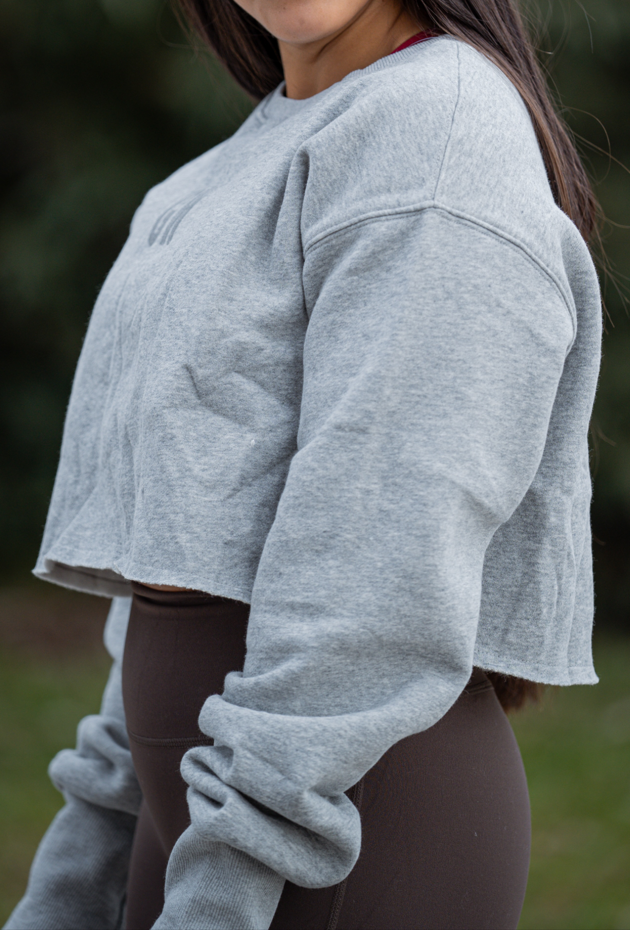 Hoddie Crop Soft Grey