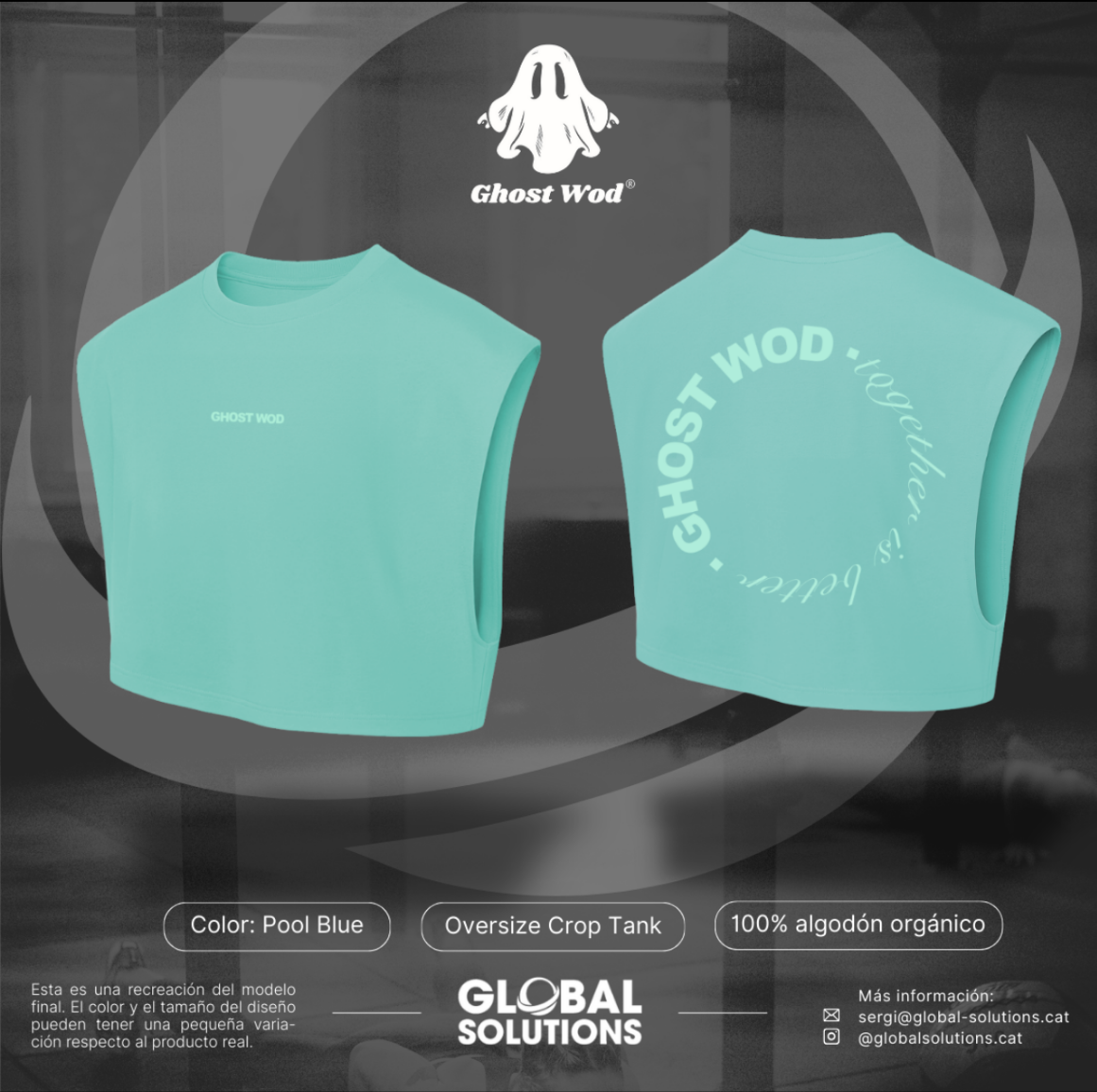 Crop Top Relaxed Fit POOL BLUE