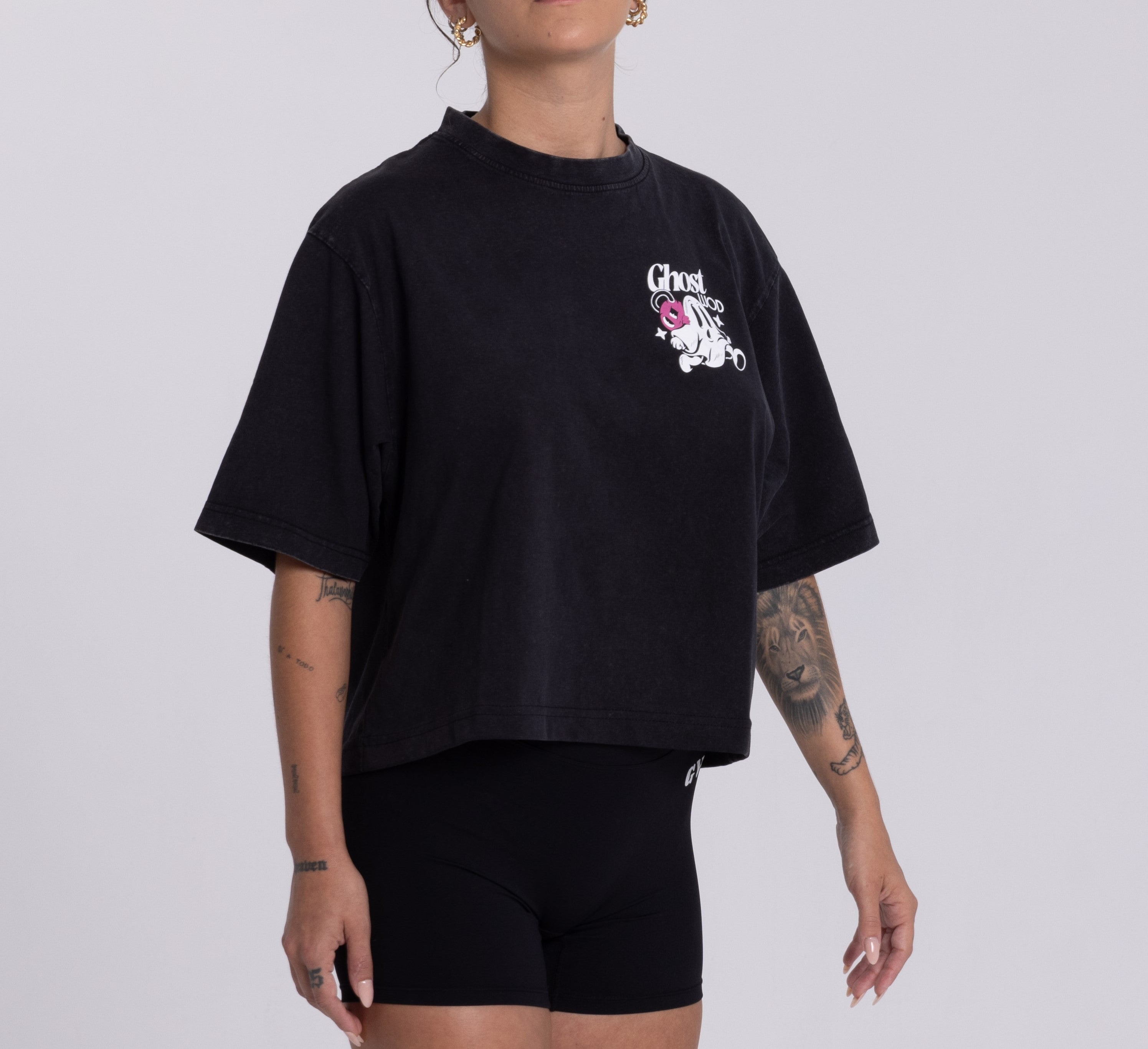 Crop Top Oversize BOO Black