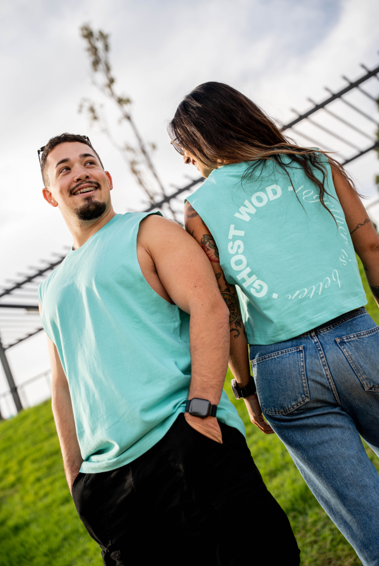 Crop Top Relaxed Fit POOL BLUE